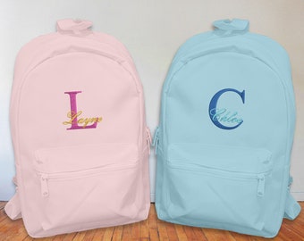 Embroidered Toddler Backpack, Letter embroidered mini backpack, Back To School Nursery School Bag, Boys personalised bag, Girls school bag