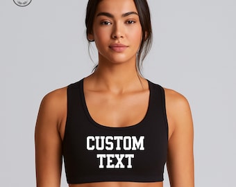 Custom Racerback Crop Top, Personalized Text Crop Top for Women, Custom Jogging Summer Top, Workout Tank for her, Gym Workout Gift for Women