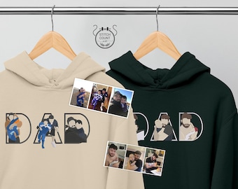 Personalised Dad Portraits Hoodie, Family Photo Fathers Day Jumpers, Custom New Dad Hoodies, Portrait from Photo, Gift for Dad, Grandpa Gift