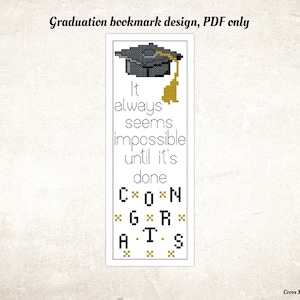Graduation counted cross stitch bookmark pattern PDF bookmark DIY bookmark xstitch PDF only cross stitch pattern instant download xstitch
