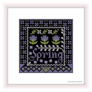 Floral seasonal counted cross stitch sampler spring cross stitch sampler pattern xstitch sampler flower design cross stitch pattern PDF only
