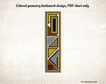 Padrão de ponto cruz para marcadores de página de geometria: design abstrato (PDF)