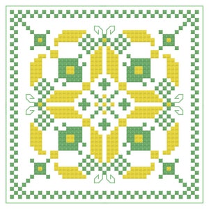 Etno folk inspired biscornu cross stitch pattern top and bottom cross stitch PDF pincushion design DIY biscornu xstitch counted cross stitch