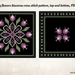 Spring Flowers Biscornu Cross Stitch Pattern: Beginner Pincushion (PDF)