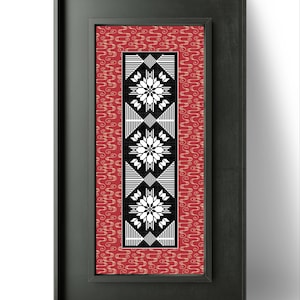Monochrome Floral Cross Stitch Pattern: Etnofolk Beginner Design (PDF)
