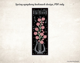 Spring Flowers Cross Stitch Bookmark Pattern (PDF)