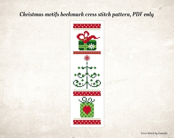 Christmas Bookmark Cross Stitch Pattern: Holiday Motifs (PDF Pattern)