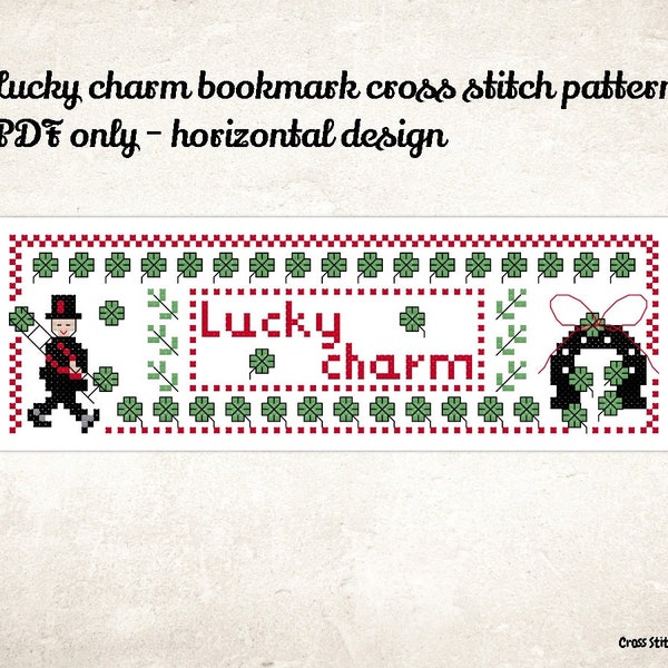 Lucky Charm Bookmark Cross Stitch Pattern: Summer Design (PDF)