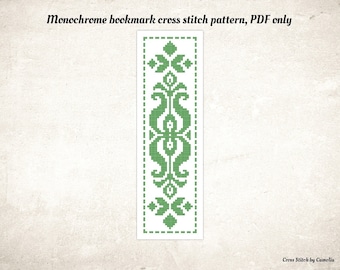 Monochrome Folk Art Bookmark Cross Stitch Pattern (PDF)