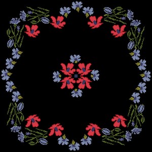 Zomer wilde bloemen tafeltopper geteld kruissteekpatroon DIY tafeltopper kruissteek PDF alleen instant download DIY xstitch grafiek