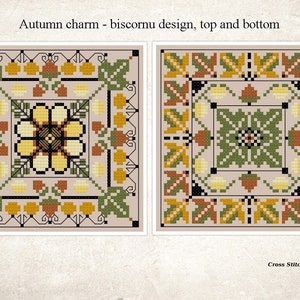 Autumn Biscornu Cross Stitch Pattern: Beginner Pincushion (PDF Download)