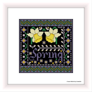 Floral seasonal counted cross stitch sampler spring cross stitch sampler pattern xstitch sampler flower design cross stitch pattern PDF only