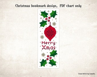 Christmas Ornament Bookmark Cross Stitch Pattern (PDF Download)