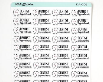 Dentist Appointment Stickers, Dentist Visit Reminder Stickers for Planners Organizers and Dot Grid Journals, Teeth Care Visit