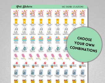Custom Daily Household Cleaning Chores Stickers for Organizers Journals Planners, Planner Stickers, Reminder Stickers
