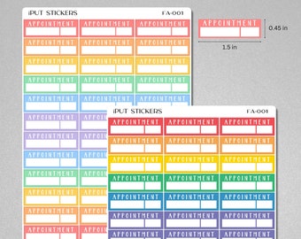 Fillable Blank Appointment Stickers for Planners Organizers and Dot Grid Journals, Reminder Stickers, Functional Stickers