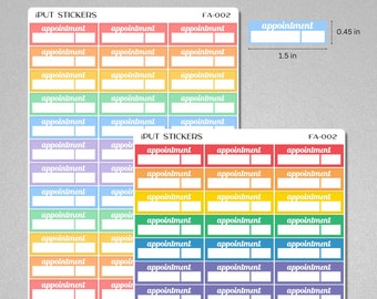 Fillable Blank Appointment Stickers for Planners Organizers and Dot Grid Journals, Reminder Stickers, Functional Stickers - FONT 2