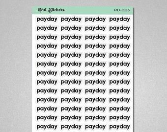 Payday stickers • Payday script planner stickers • Minimalist Payday Stickers
