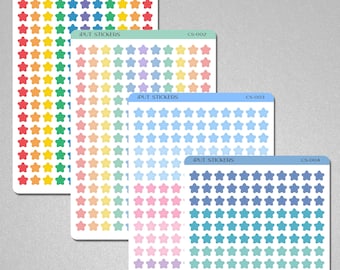 Micro Colorful Star Stickers for Planners, Organizers, Dot Grid Journals • 6mm Rainbow Pastel Star Stickers • Tiny Stars for Decoration