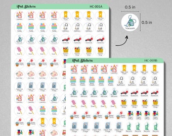 Daily Household Cleaning Chores Stickers for Organizers Journals Planners, Planner Stickers, Reminder Stickers