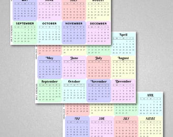 2027 Micro Calendar Stickers for Planners, Organizers, Dot Grid Journals, Notebooks • Pastel Mini Calendar Stickers