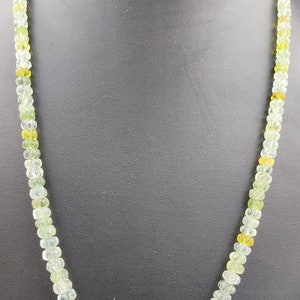Natural Aquamarine Melon Cut Beads Necklace, Aquamarine Round Necklace, Aquamarine Round Beads, Aquamarine Round Gemstone jewelry