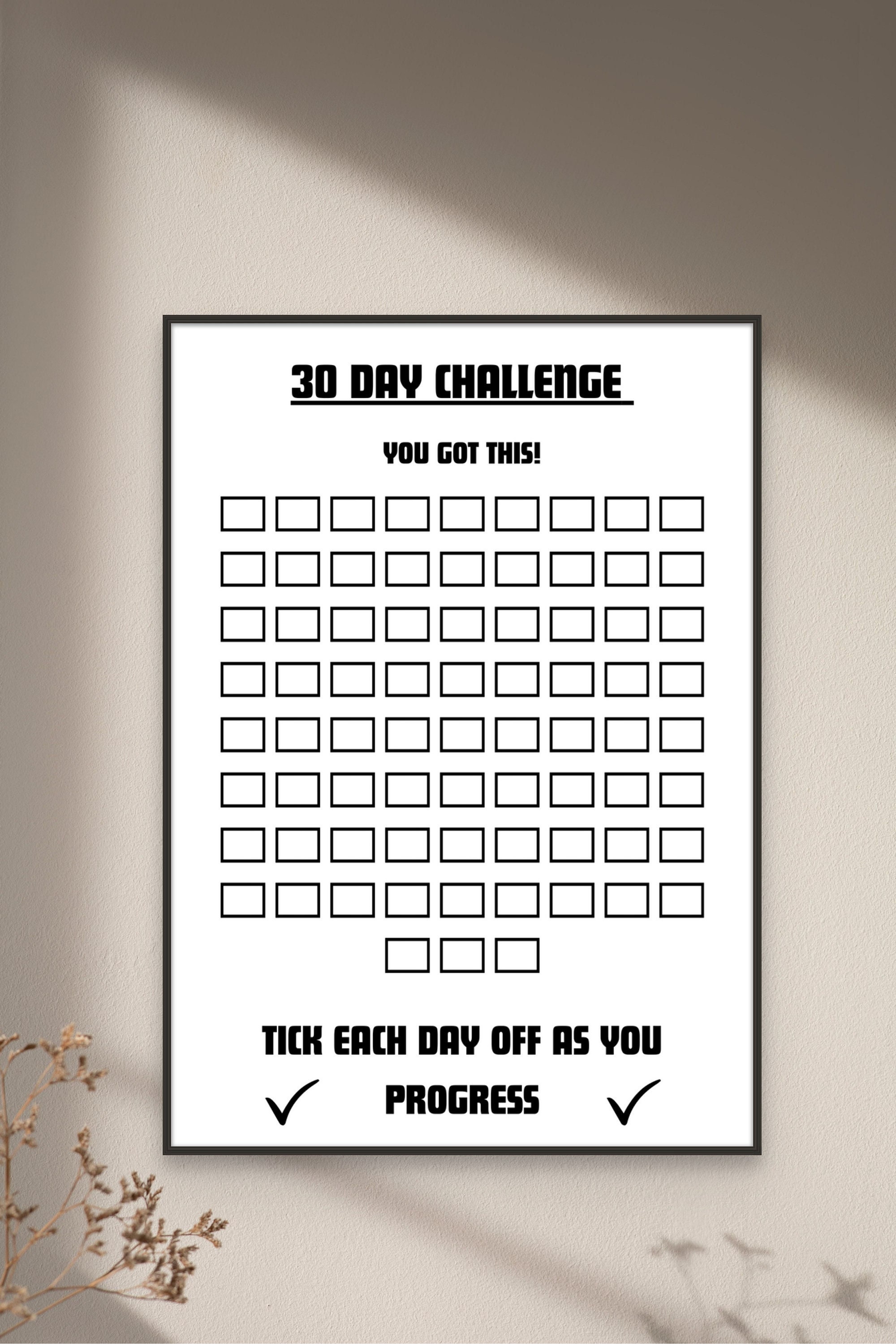 30 Day Challenge Tracker | A4 | Instant Download PDF OR Physical Copy ...