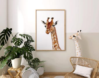 Giraffe Watercolor Art Print: Limited Edition Nursery Decor