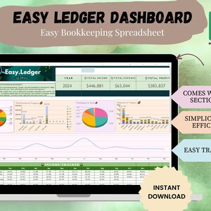 Easy Ledger: Income and Expense Tracker Spreadsheet (Google Sheet)