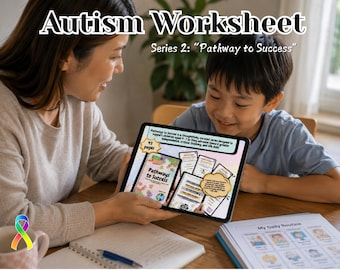 Hoja de trabajo para niños autistas/ Hoja de trabajo para niños autistas/ Cuaderno de apoyo para el autismo/ Diario de terapia para el autismo/ Cuaderno de trabajo neurodivergente/ Hojas de trabajo de terapia