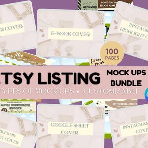 Etsy Listing Mockup Templates: Canva Shop Cover Photos Bundle