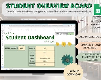 Registro de datos de estudiantes, registro de comportamiento de estudiantes, planificador para profesores en Google Sheets, el mejor planificador para profesores
