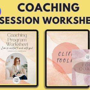 Coaching Session Worksheets |Coaching Toolkit |Coaching Worksheet Templates | Client Session Editable Canva Templates for Coaches |