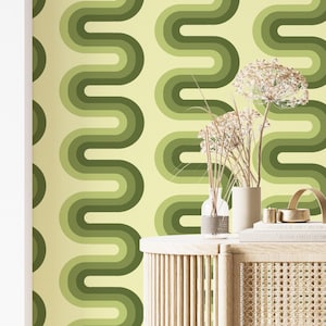 Green retro waves wallpaper