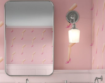 Carta da parati Funky Pink Heel: vinile retrò staccabile e attaccabile