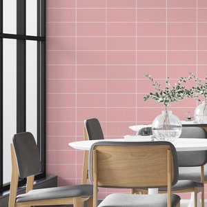 Pink Subway Tile Peel and Stick Wallpaper: Removable Vinyl