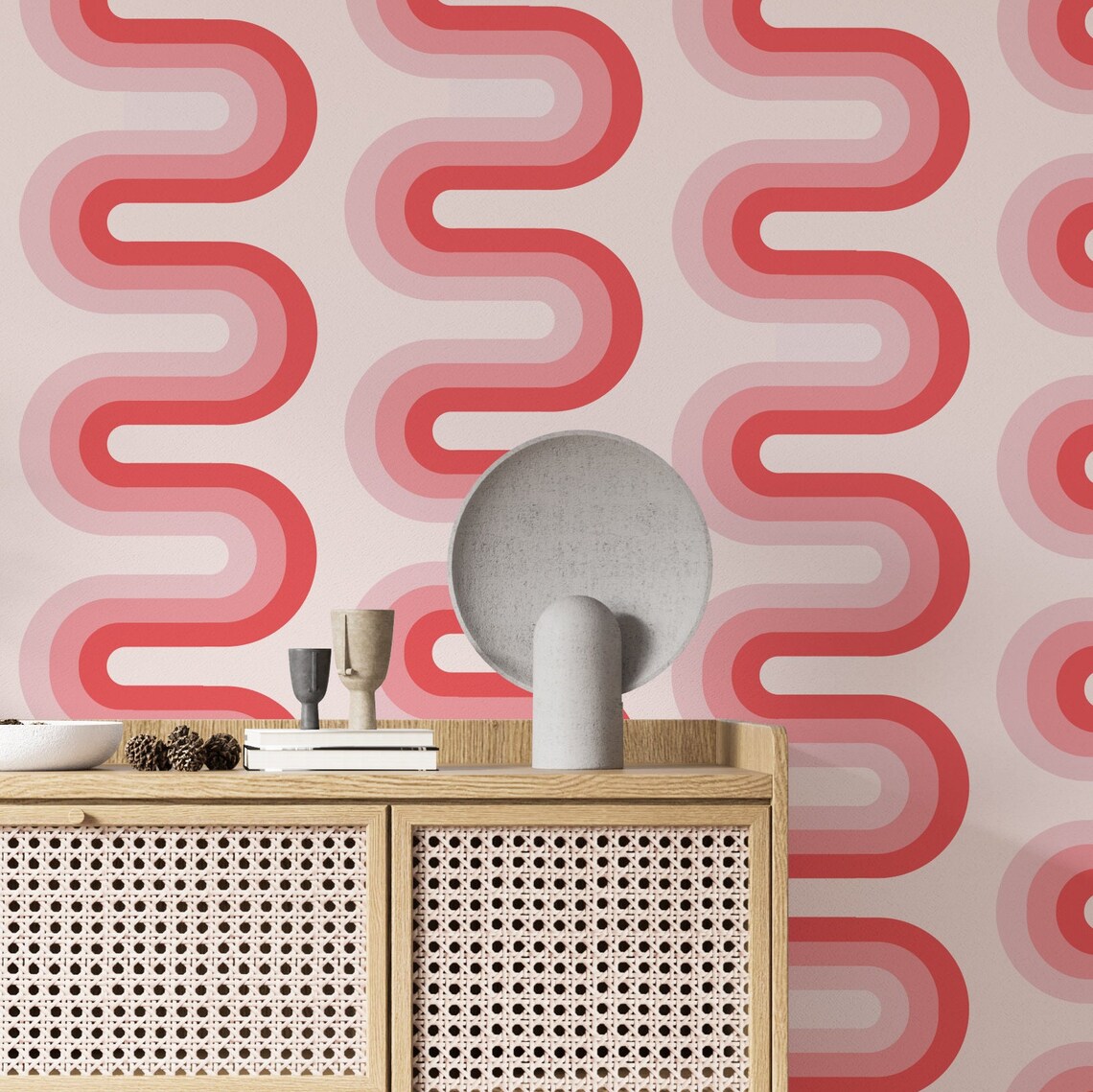 Pink Peel and Stick Wallpaper Pink Wallpaper Vintage Pink - Etsy