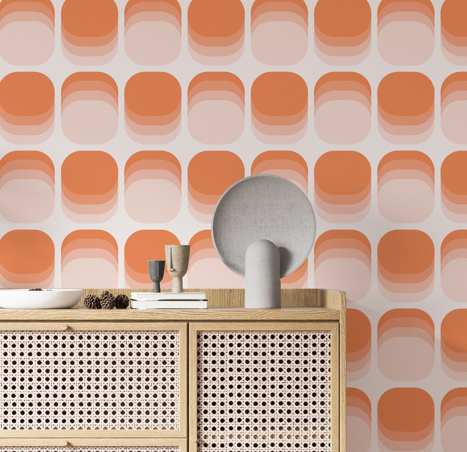 Retro Orange Peel and Stick Wallpaper Thick Canvas Structured Etsy