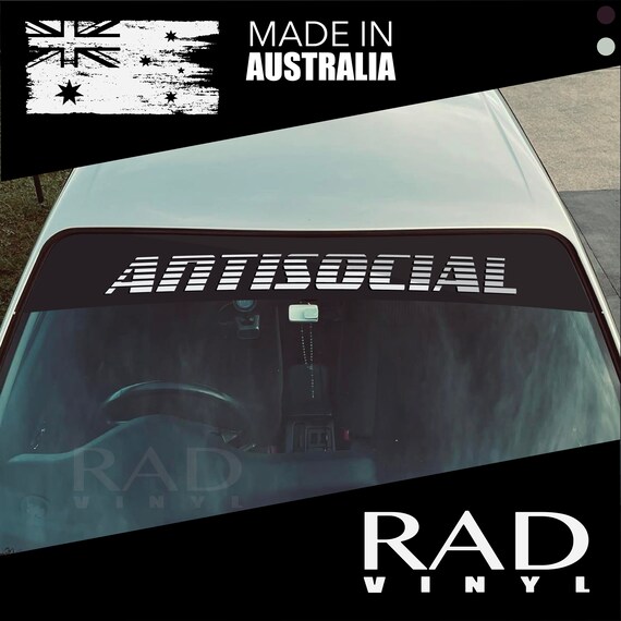ANTISOCIAL Car Windshield Banner Vinyl Sticker Decal Etsy Australia
