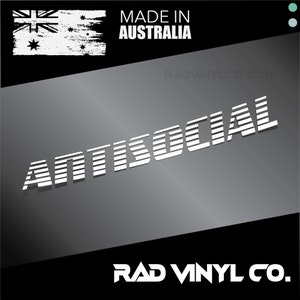 ANTISOCIAL Car Windshield Banner | Vinyl Sticker Decal