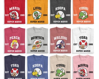 Super Mario Shirt, Super Mario Birthday Shirt, Super Mario Family Shirt, Mario & Friend Party Matching Tee, Mario Family Shirt, Mario Gift