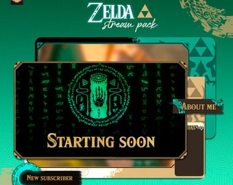 Zelda Tears of the Kingdom Stream Overlay | Animated Twitch Scenes and Alerts | Vtuber & OBS Pack | 4 Color Variants