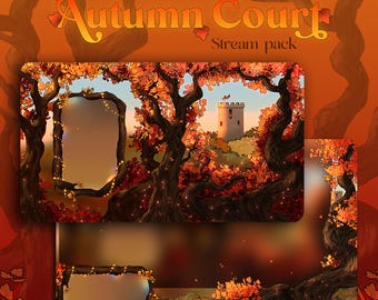 Autumn Stream Overlay Pack | Animated Fall Twitch Overlay | Cozy Fantasy Streaming Screens | Autumn VTuber Overlay | OBS Stream Package