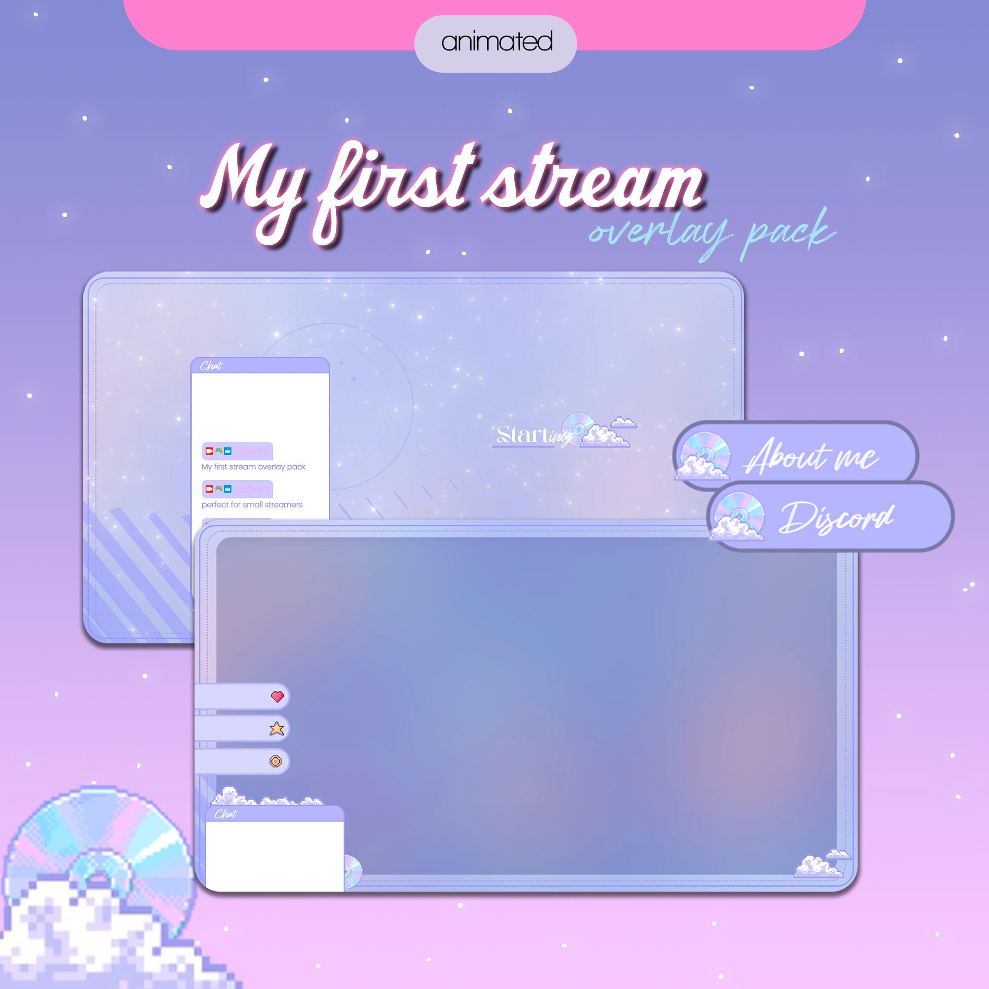 Stream Overlay My First Stream, Animated Twitch Stream Overlay, Stinger ...