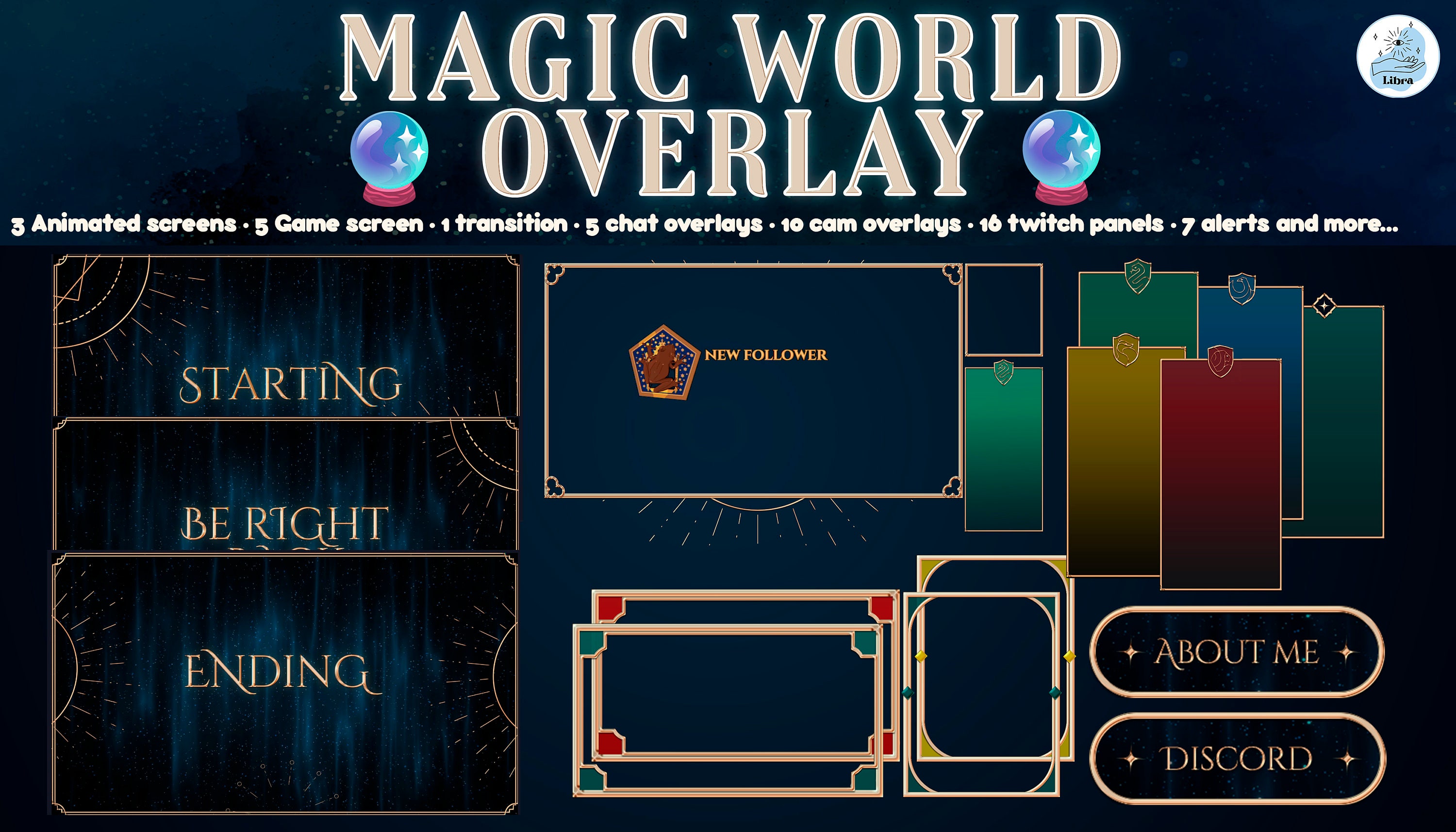 Stream Overlay Magic World Overlay / Twitch Overlay / Animated Alerts ...