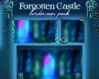 Forgotten Castle Pack | Fantasy Blue Gargoyle & Sword  Cam Frames | OBS Twitch Assets