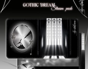 Gothic Dream Stream Overlay Pack | Animated Dark Fantasy Stream Assets | VTuber Overlay Set for OBS & Streamlabs