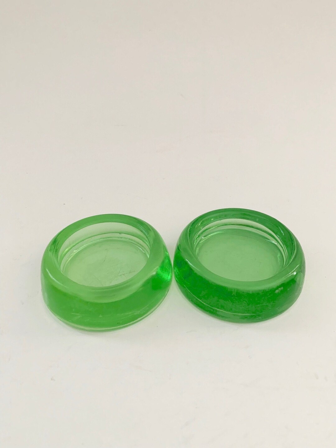 Vintage Uranium Glass Hazel Atlas Furniture Coasters Etsy