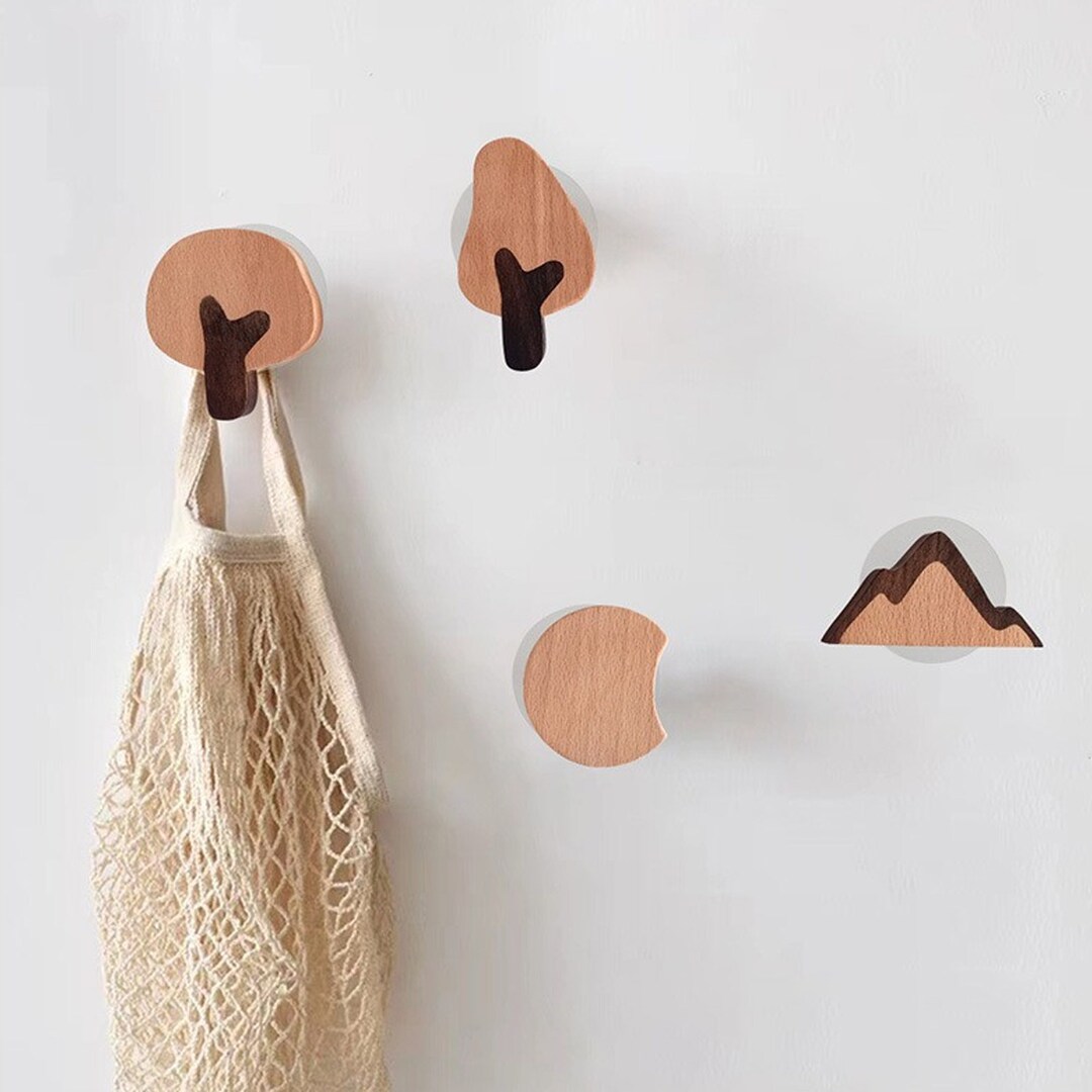 Wooden Cute Wall Hooks Children's Room Hooks Coat Etsy