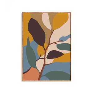 Abstraktes Botanisches Poster, bunter Kunstdruck, bunte botanische Wandkunst, moderne Wanddekoration